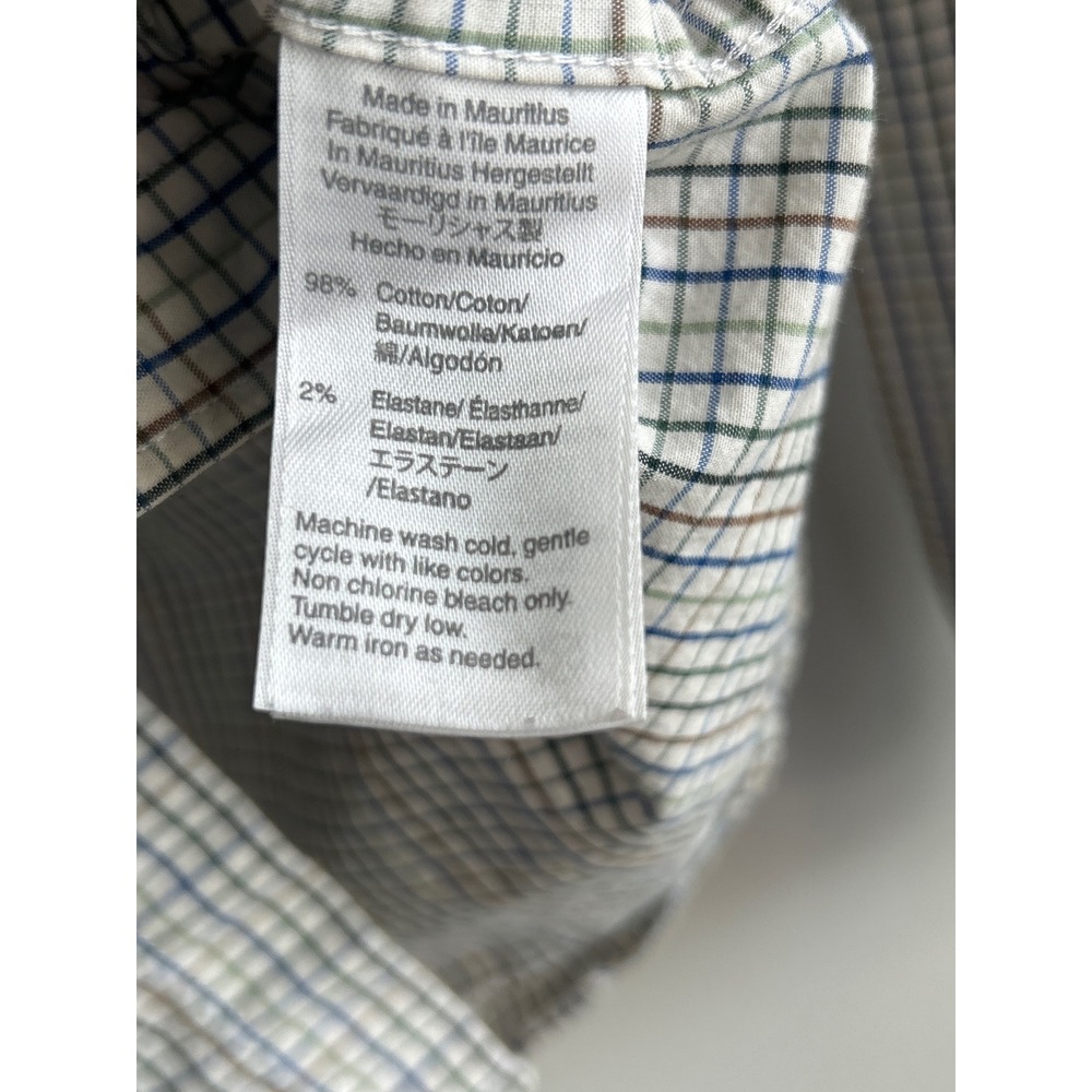 J.Crew Off White Multicolor Plaid Button Down Shirt Mens Medium Slim Fit - Picture 6 of 9